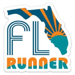 Florida Running Sticker, Florida Runner Sticker on light background