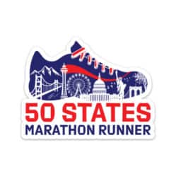 50 States Marathon Runner Sticker