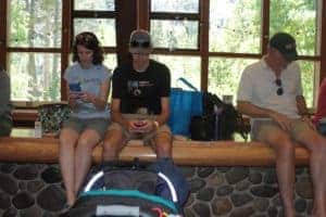 Coach Andrew Taylor and family at Western States 100 pre-race meeting