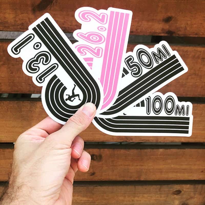 Running stickers for each distance