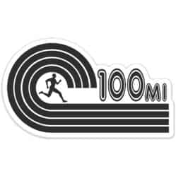 100 Mile Running Sticker, 100 Mile Runner Sticker on light background