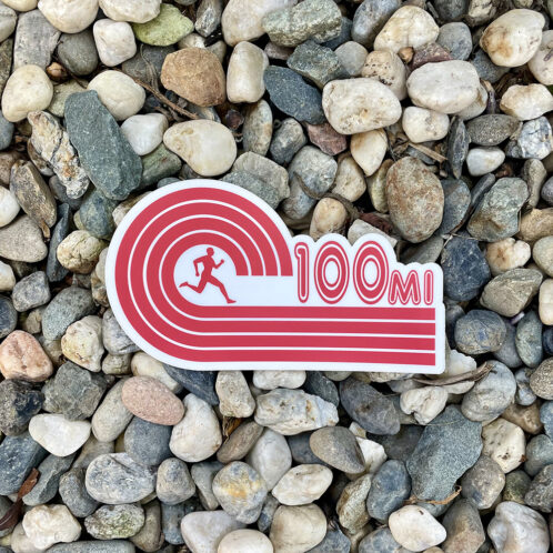 100 mile sticker - red