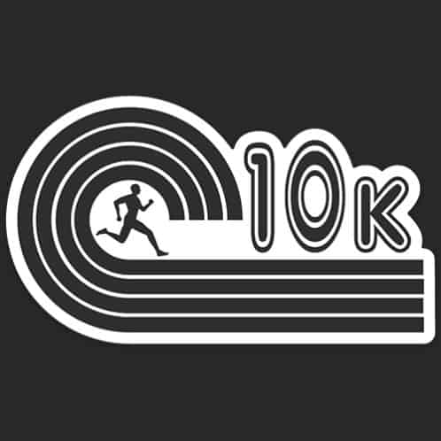 10k Running Sticker, 10k runner sticker on dark background