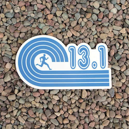 13.1 Running Sticker Pacific Blue - website, half marathon sticker