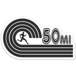 50 Mile Running Sticker, 50 Mile Runner Sticker on light background