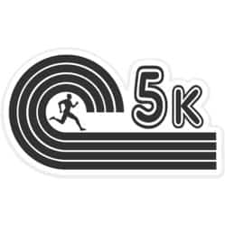5K Running Sticker, 5K Runner Sticker on light background