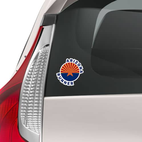Arizona Sticker on back of car mockup