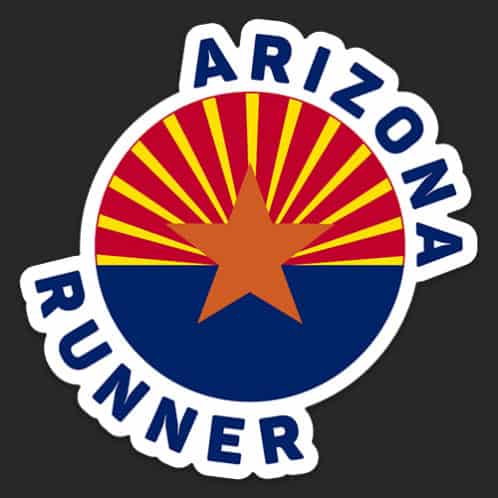 Arizona Running Sticker, Arizona Runner Sticker on dark background