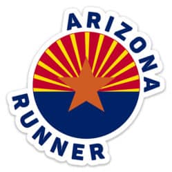 Arizona Running Sticker, Arizona Runner Sticker on light background