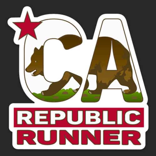 California Running Sticker, California Runner Sticker on dark background