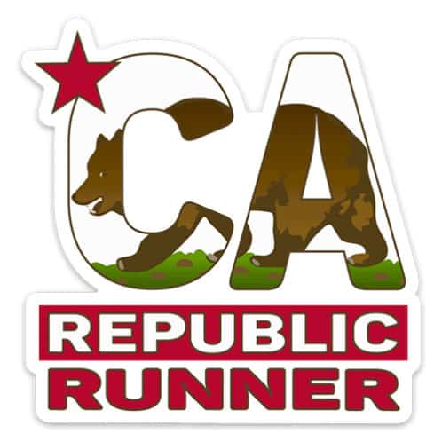 California Running Sticker, California Runner Sticker on light background