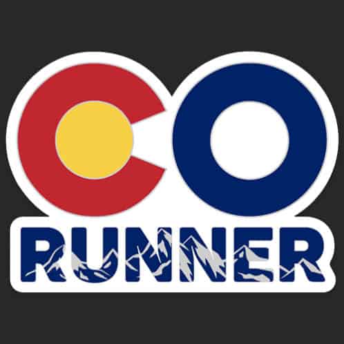 Colorado Running Sticker, Colorado Runner Sticker on dark background