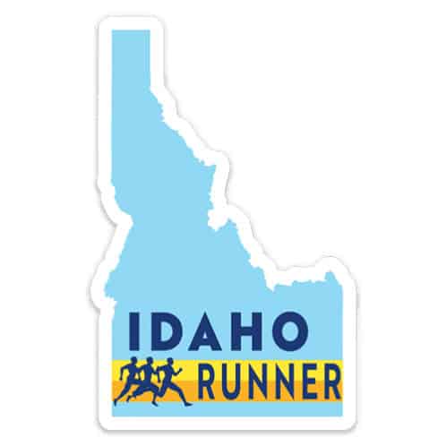 Idaho Running Sticker, Idaho Runner Sticker on light background