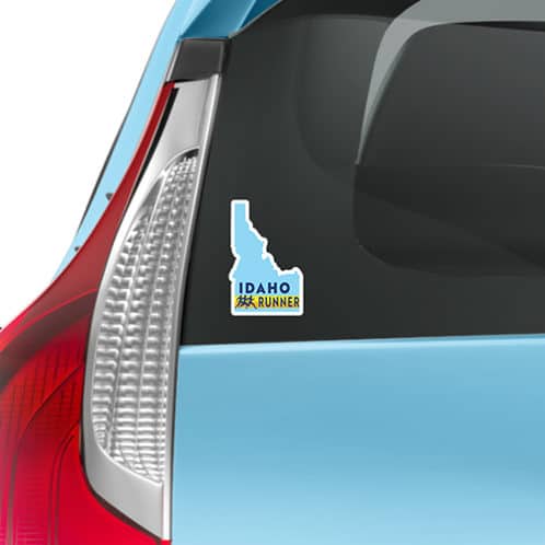 Idaho Sticker on back of car mockup