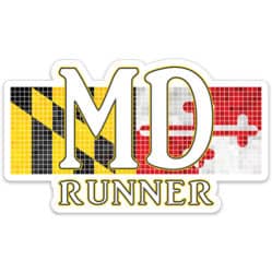 Maryland Running Sticker, Maryland Runner Sticker on light background