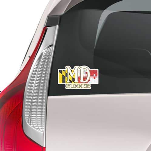 Maryland Sticker on back of car mockup