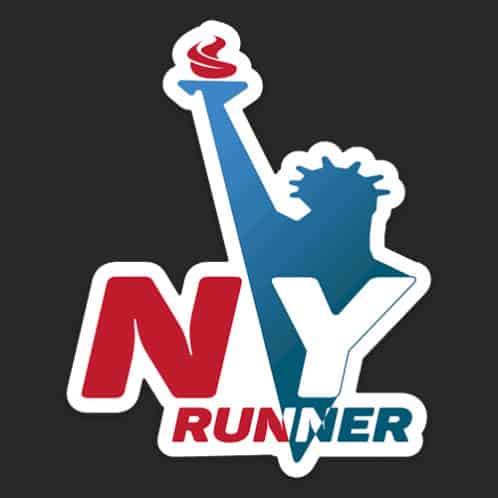 New York Running Sticker, New York Runner Sticker on dark background