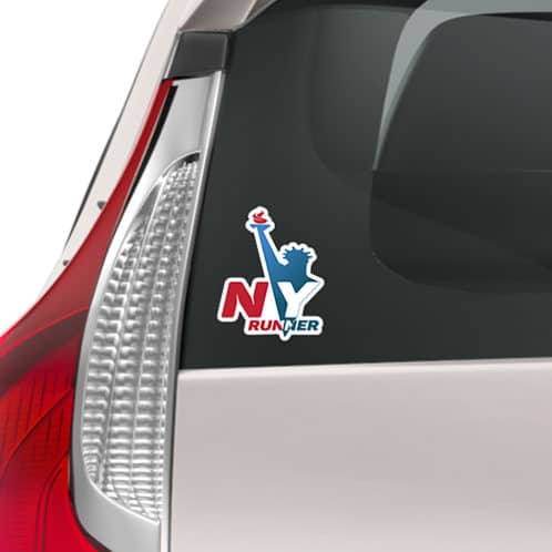 New York Sticker on back of car mockup