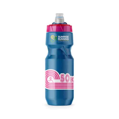 Pink 50K Running Sticker on Sport Bottle