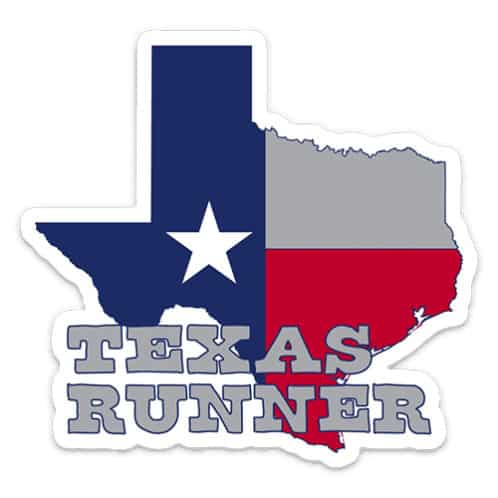 Texas Running Sticker, Texas Runner Sticker on light background