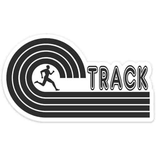 Track Running Sticker, Track Runner Sticker on light background