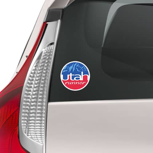 Utah Sticker on back of car mockup