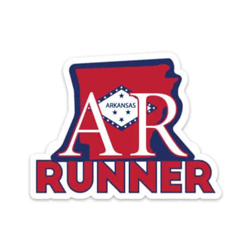 Arkansas Running Sticker, Arkansas Runner Sticker on light background