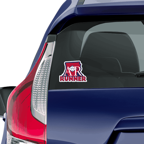 Arkansas Sticker on back of car mockup