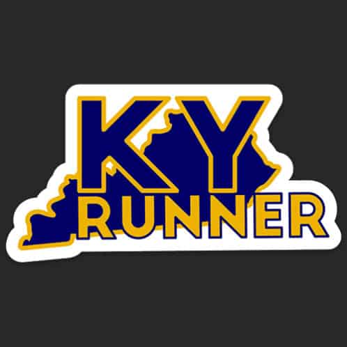 Kentucky Running Sticker, Kentucky Runner Sticker on dark background