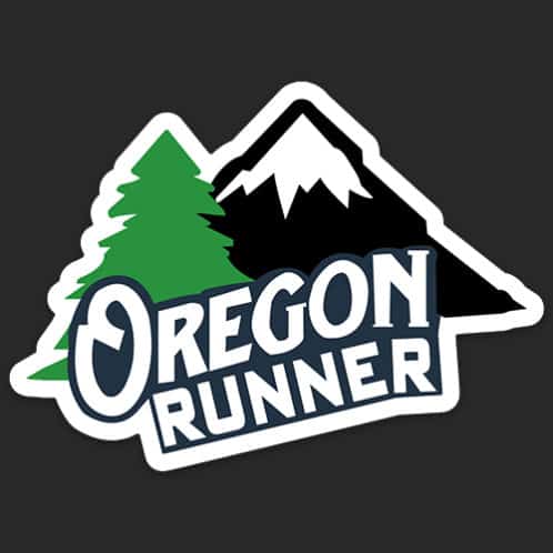 Oregon Running Sticker, Oregon Runner Sticker on dark background