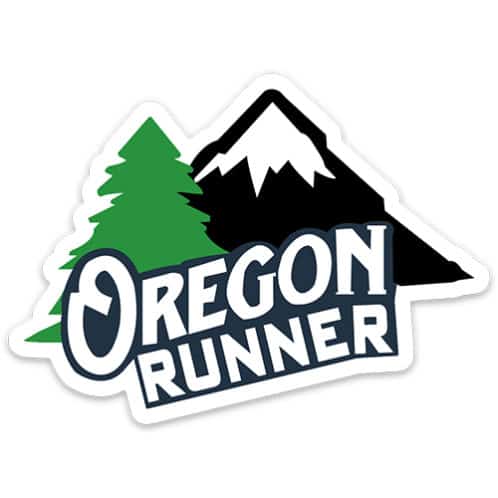 Oregon Running Sticker, Oregon Runner Sticker on light background