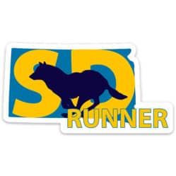 South Dakota Running Sticker, South Dakota Runner Sticker on light background