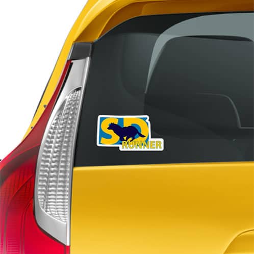 South Dakota Sticker on back of car mockup