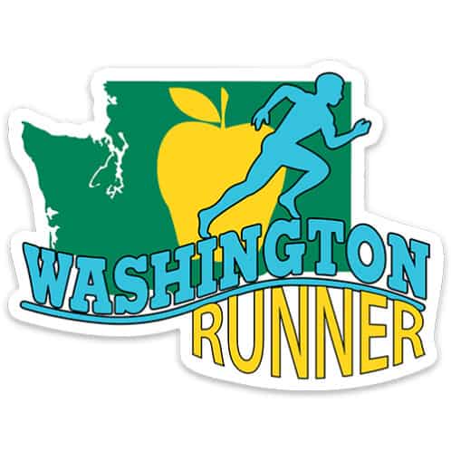 Washington Running Sticker, Washington Runner Sticker on light background