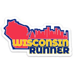 Wisconsin Running Sticker, Wisconsin Runner Sticker on light background