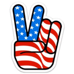 76 Groovy Freedom Sticker on white background, Independence Day