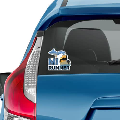 Michigan Sticker on back of car mockup