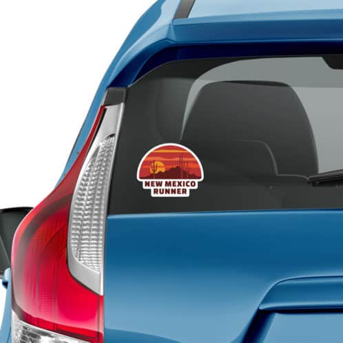 New Mexico Sticker on back of car mockup