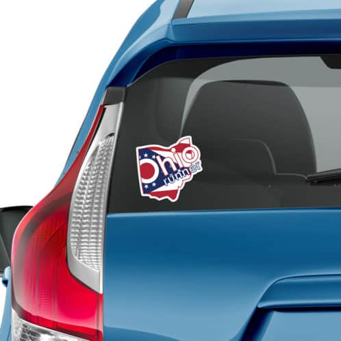Ohio Sticker on car mockup