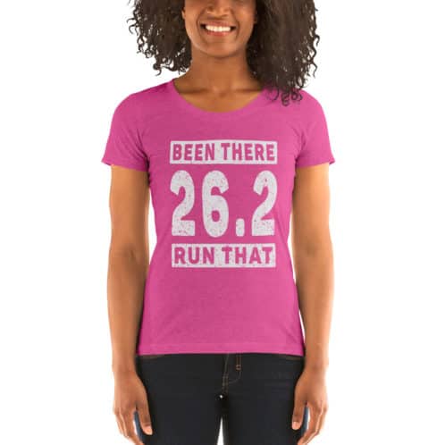 Pink Been There Run That 26.2 T-Shirt from Sunrise Running Company