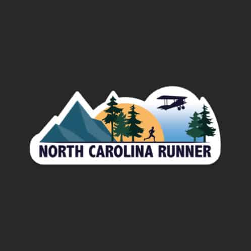 North Carolina Runner Sticker on dark background