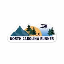North Carolina Runner Sticker on white