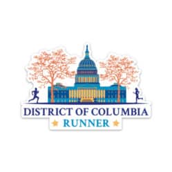 District of Columbia Runner Sticker on white
