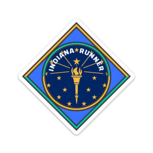 Indiana Runner Sticker on white