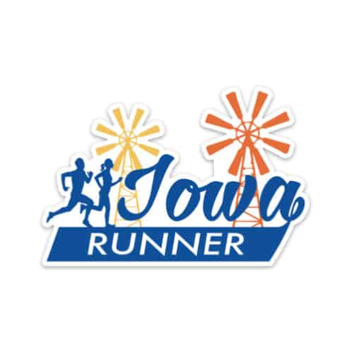 Iowa Runner Sticker on white