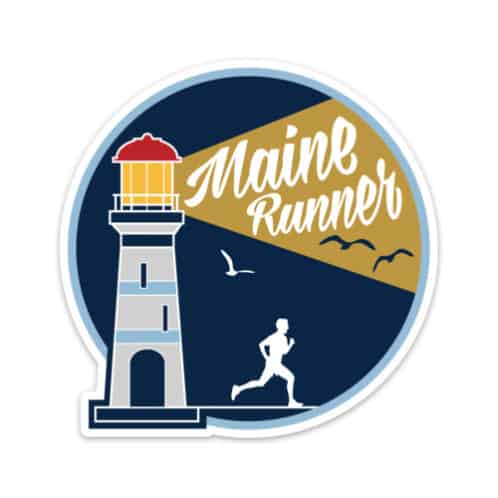 Maine Running Sticker on white