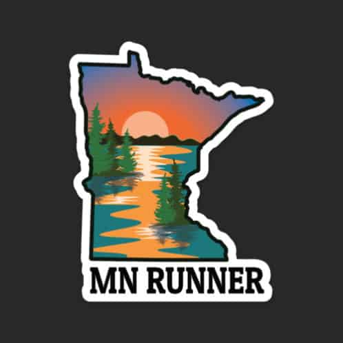 Minnesota Runner Sticker on dark background