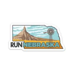 Nebraska Runner Sticker on white