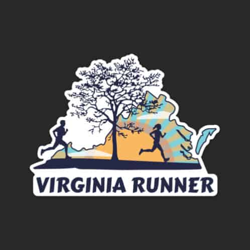 Virginia Runner Sticker on dark background