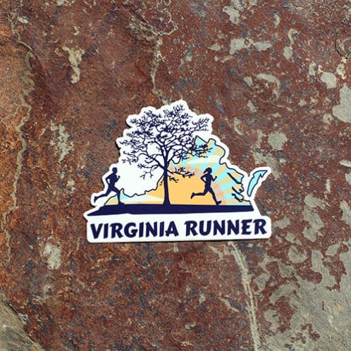 Virginia Runner sticker on rock background